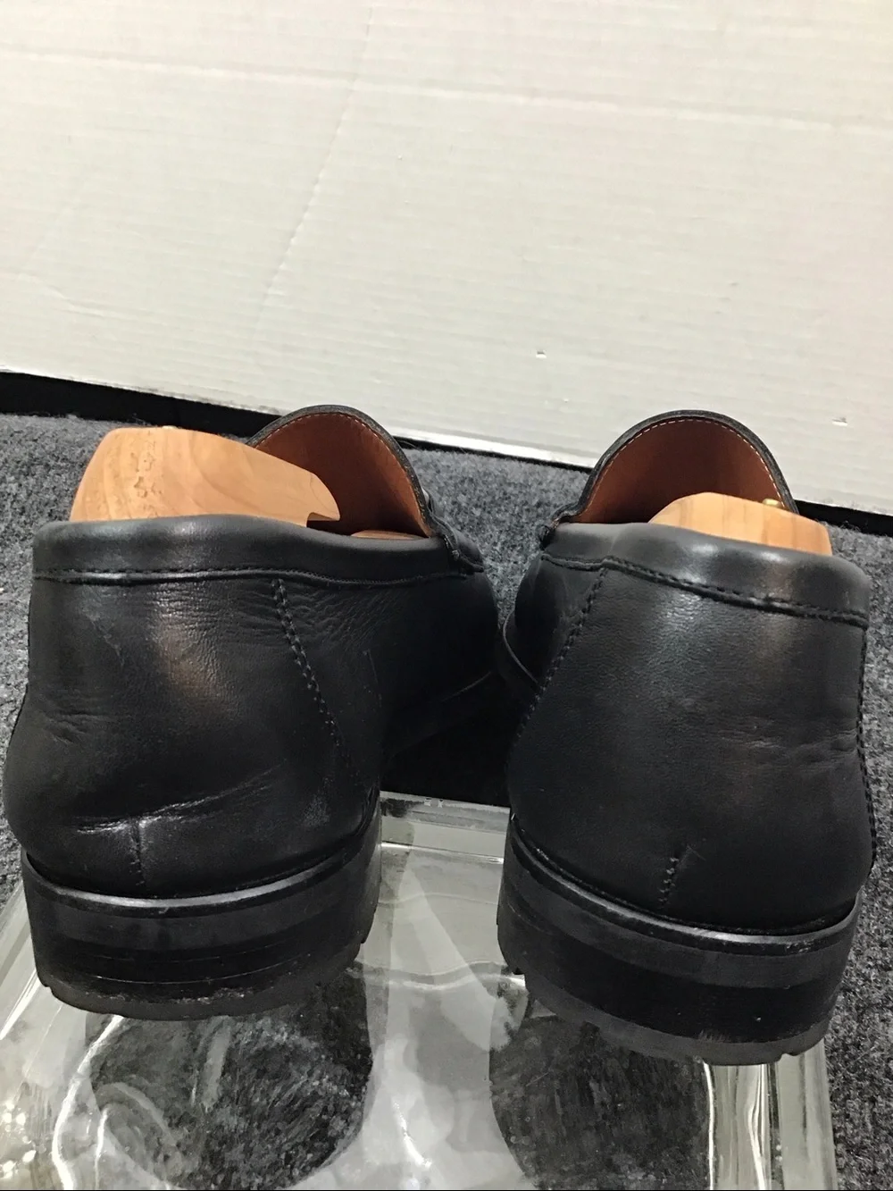 Allen Edmonds Arezzo Black Italian Leather Horsebit Slip-On Loafers 9.5